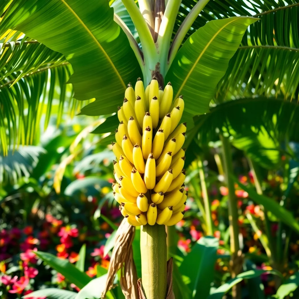 Bananenpflanze im tropischen Garten