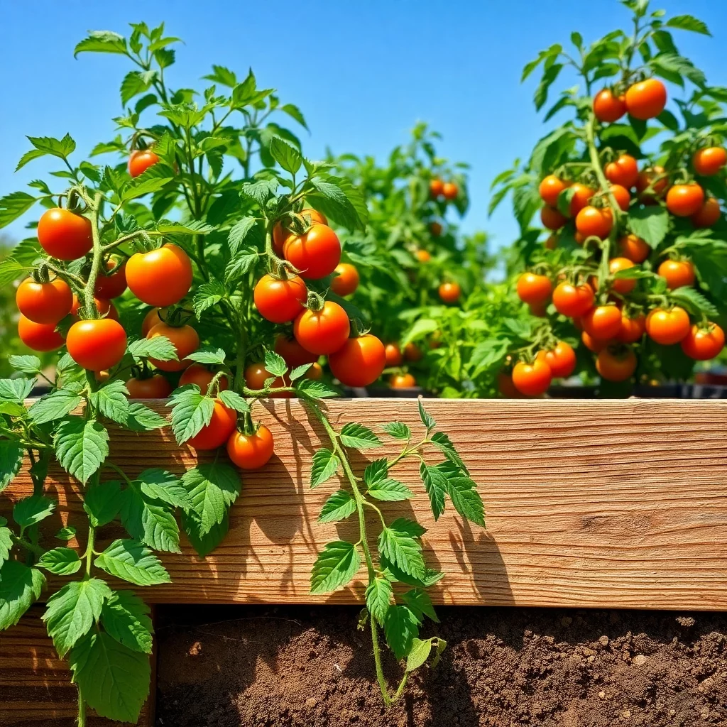 Hochbeet mit Tomaten