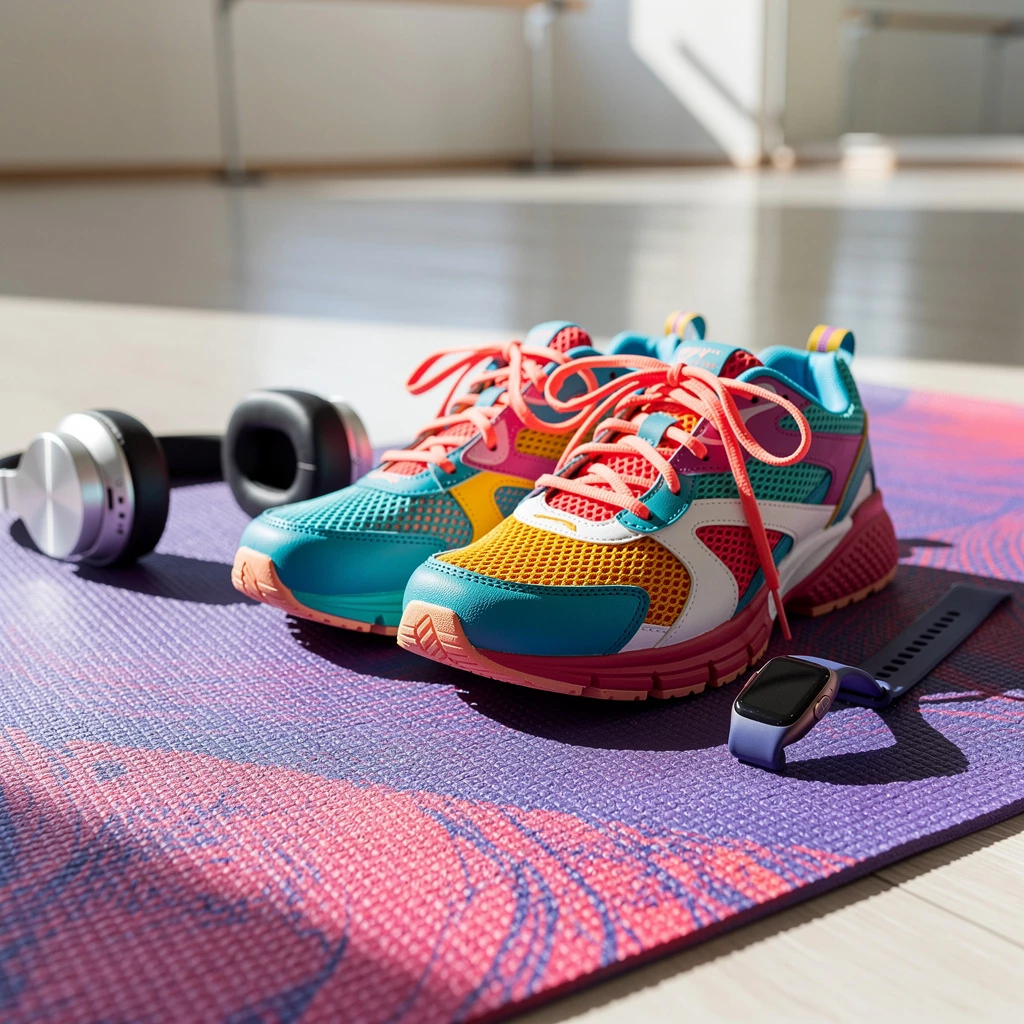 Mit dem richtigen Equipment macht Dance-Fitness noch mehr Spaß: gute Schuhe, Musik im Ohr – und los geht’s! 👟🎧✨