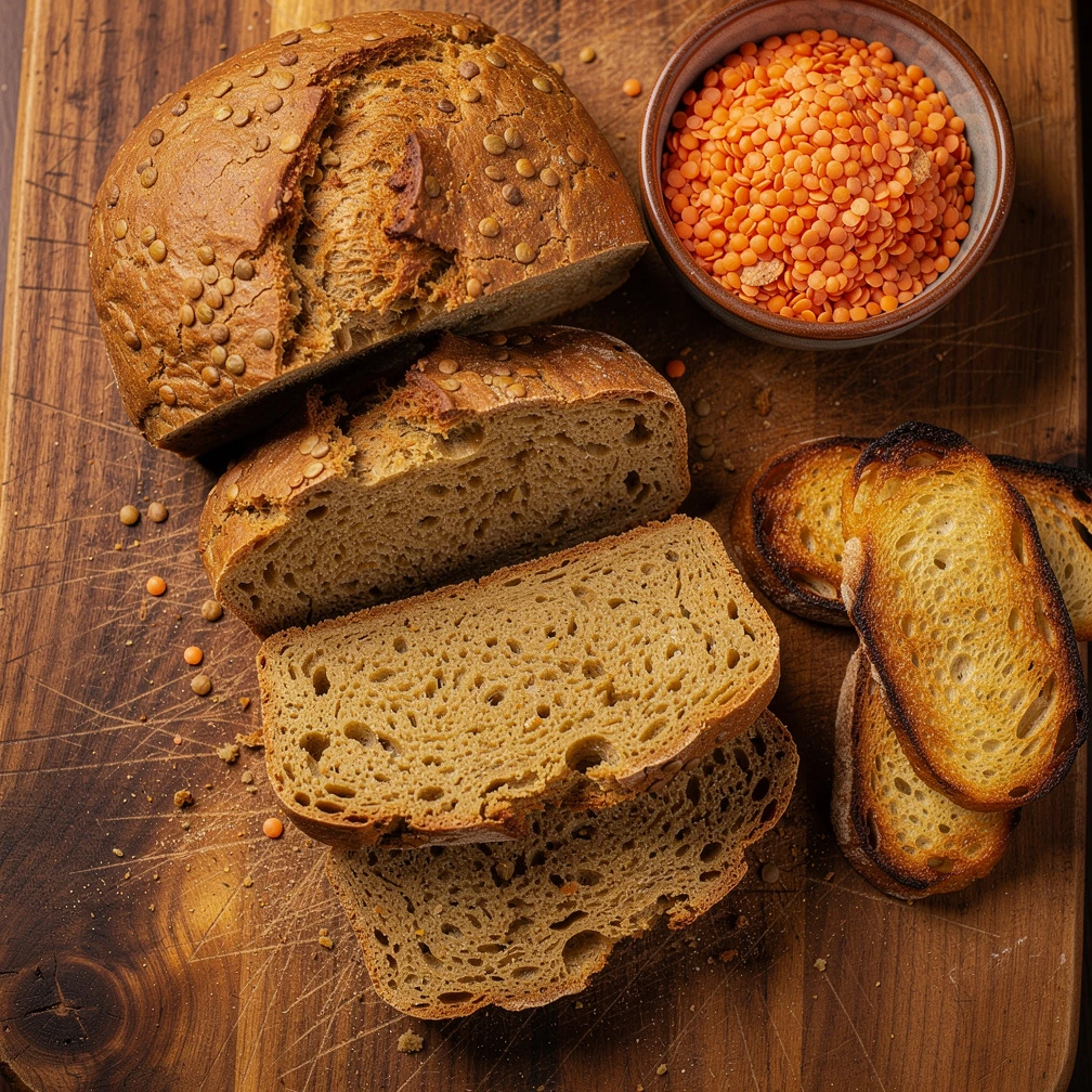 Glutenfreies Brot aus roten Linsen: Ohne Mehl, proteinreich & vegan