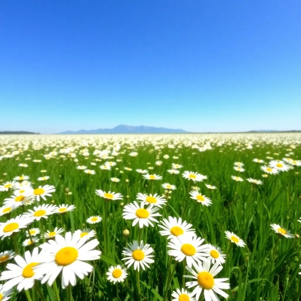 Feld der Gänseblümchen im Sonnenschein