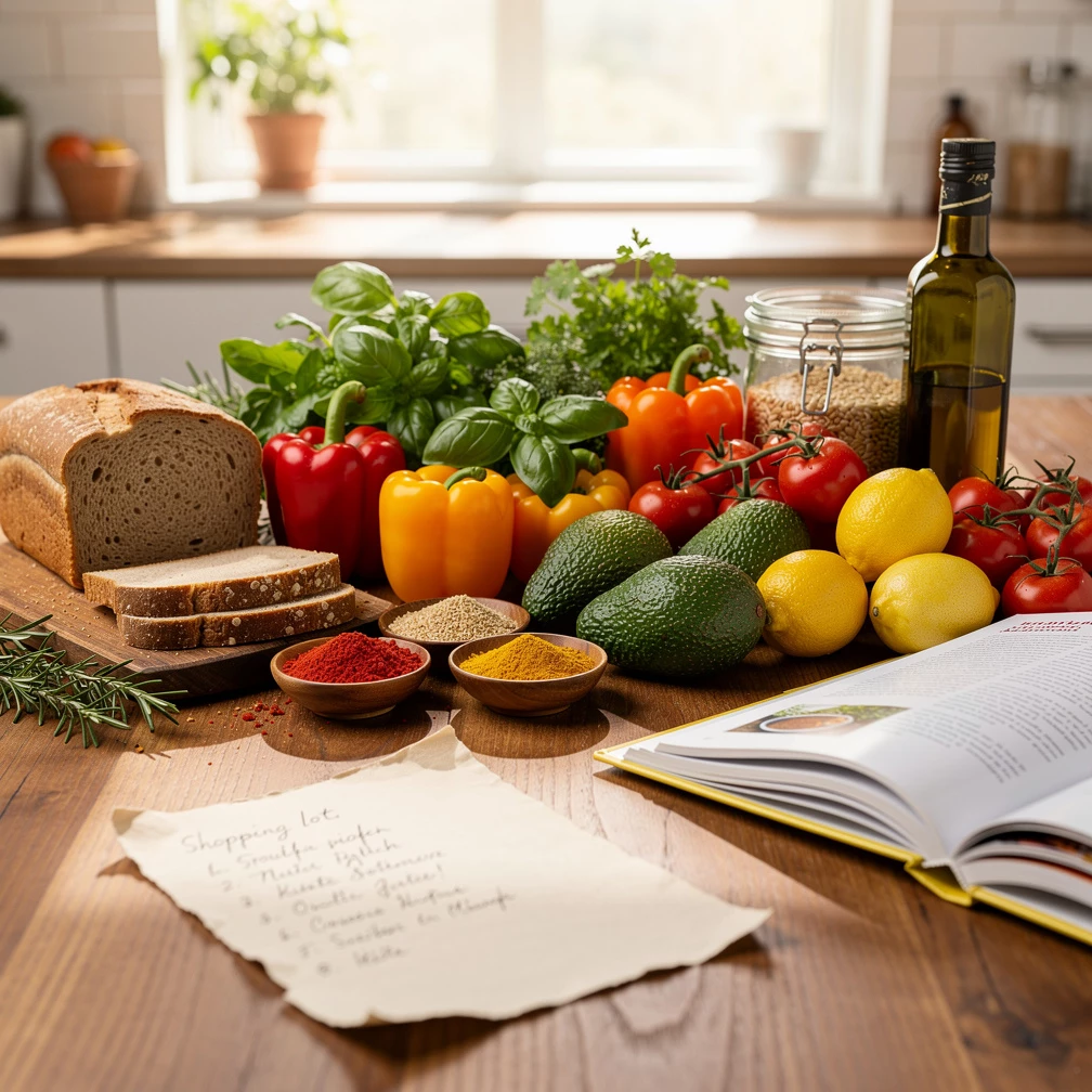 Gesunde Ern&auml;hrung ohne Stress: Einkaufsliste und Grundrezepte