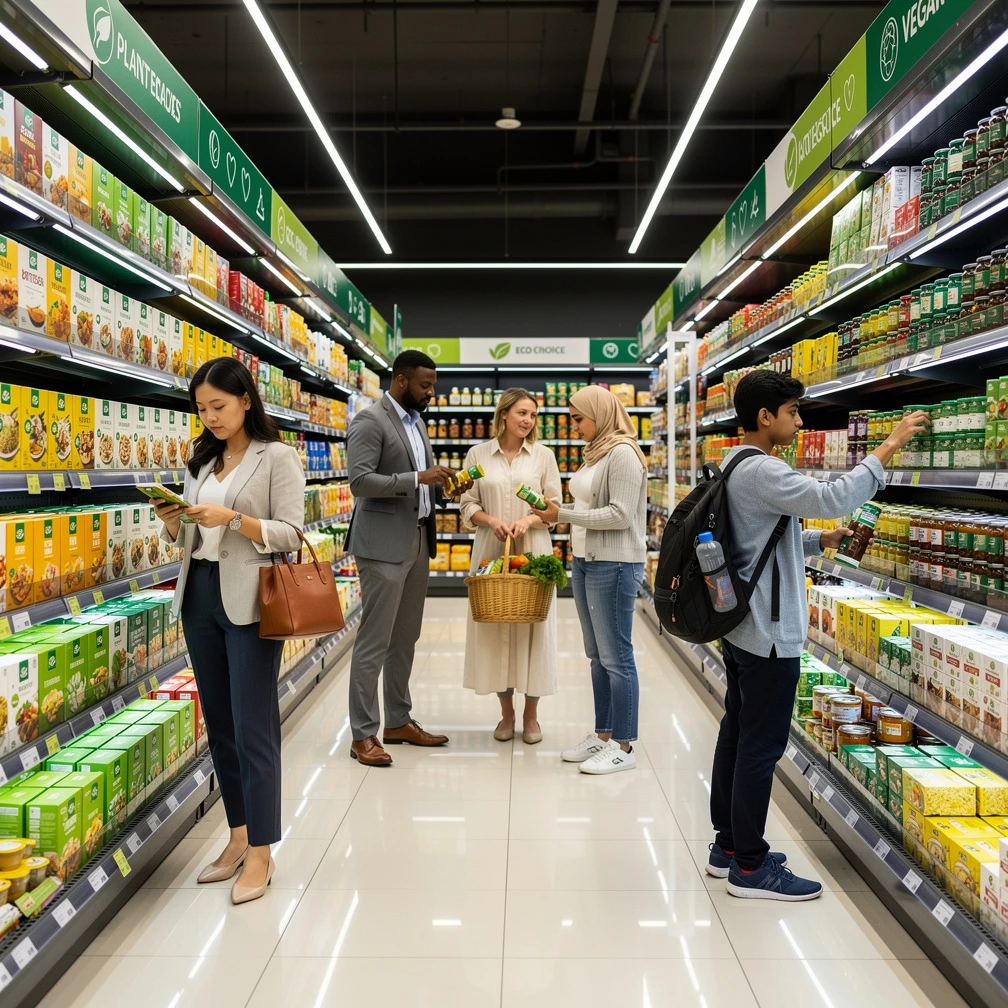 Veganprodukte in internationalen Supermärkten