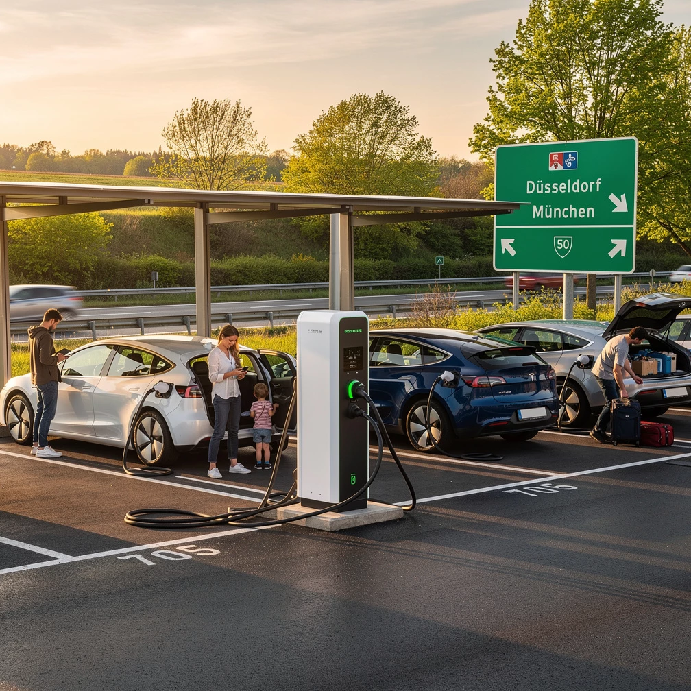 Von Düsseldorf nach München – E-Ladesäulen an der Autobahn: Deine Elektrotour clever planen