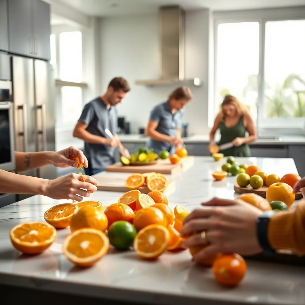 Moderne Küche mit Vitamin C Arbeiten