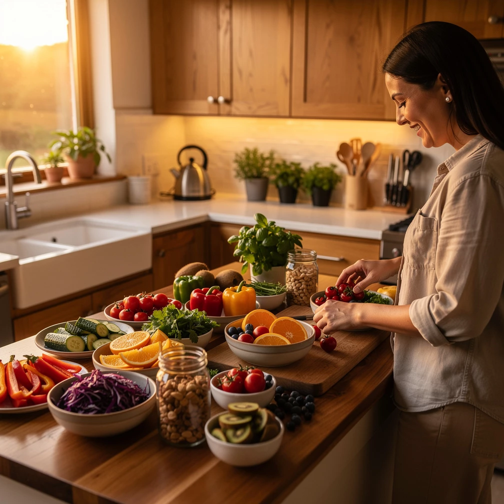 Gesunde Ernährung ohne Stress: Einkaufsliste und Grundrezepte als Baukastensystem