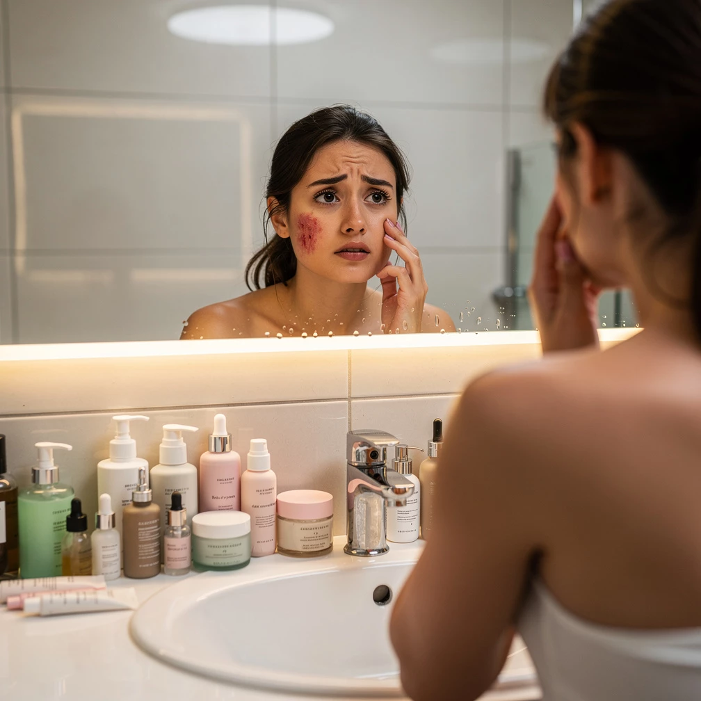 Zu viel Pflege schädigt die Haut: Warum übermäßige Kosmetik periorale Dermatitis auslösen kann