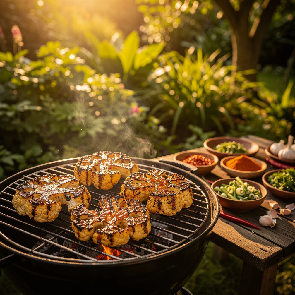 Blumenkohl-Steaks mit Asia-Marinade: Einfach, feurig, genial