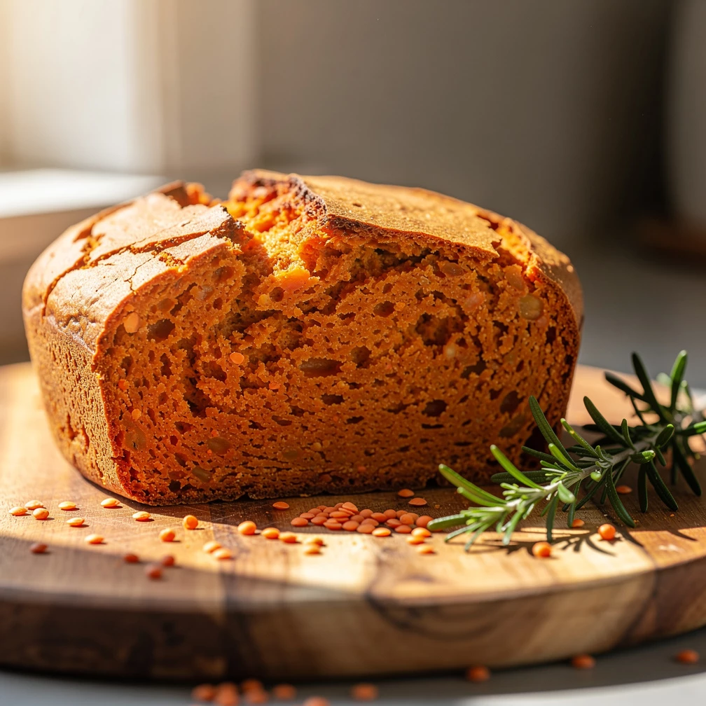 Glutenfreies Brot aus roten Linsen – proteinreich & ballaststoffreich