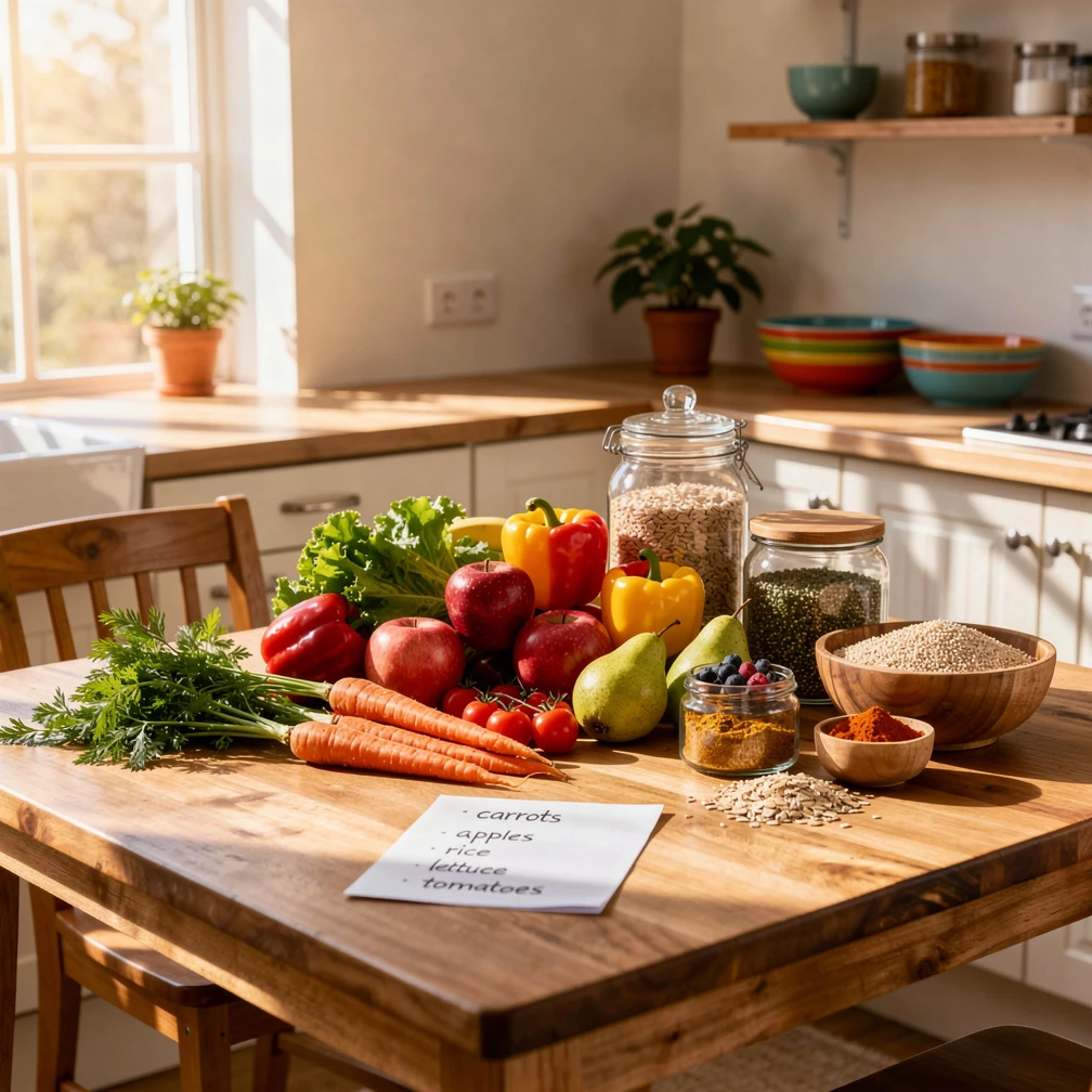 Gesunde Ernährung ohne Stress: Einkaufsliste & Grundrezepte für jeden Tag