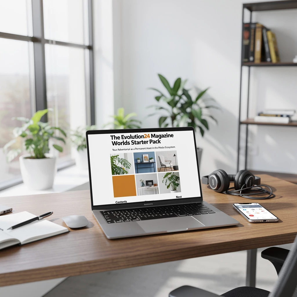 Das STARTERPAKET der Evolution24 Magazinwelten: Dein Advertorial als dauerhaftes Asset im Medien-Ökosystem
