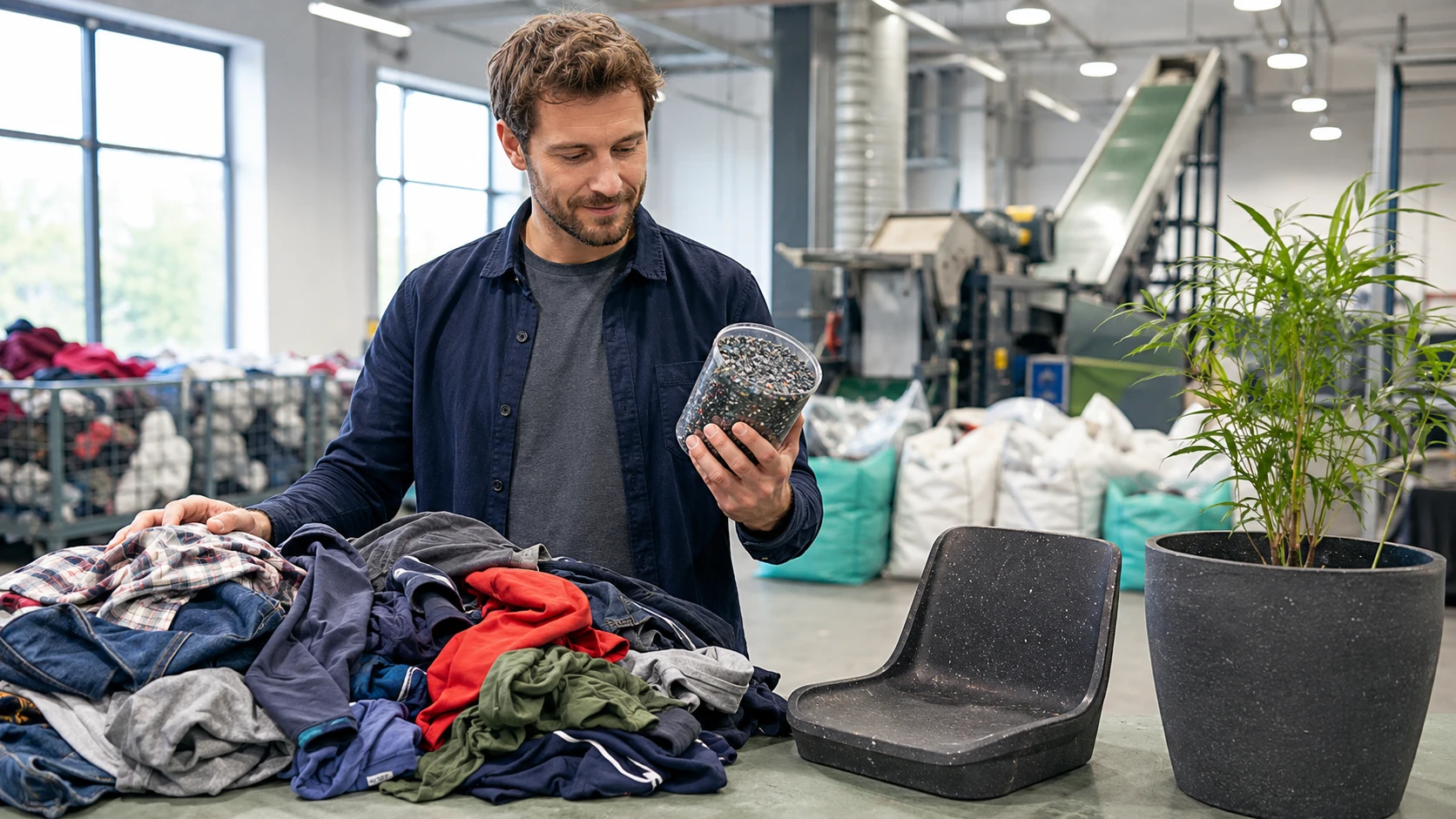 Altkleider-Recycling: Granulat aus alten Mischtextilien nutzen