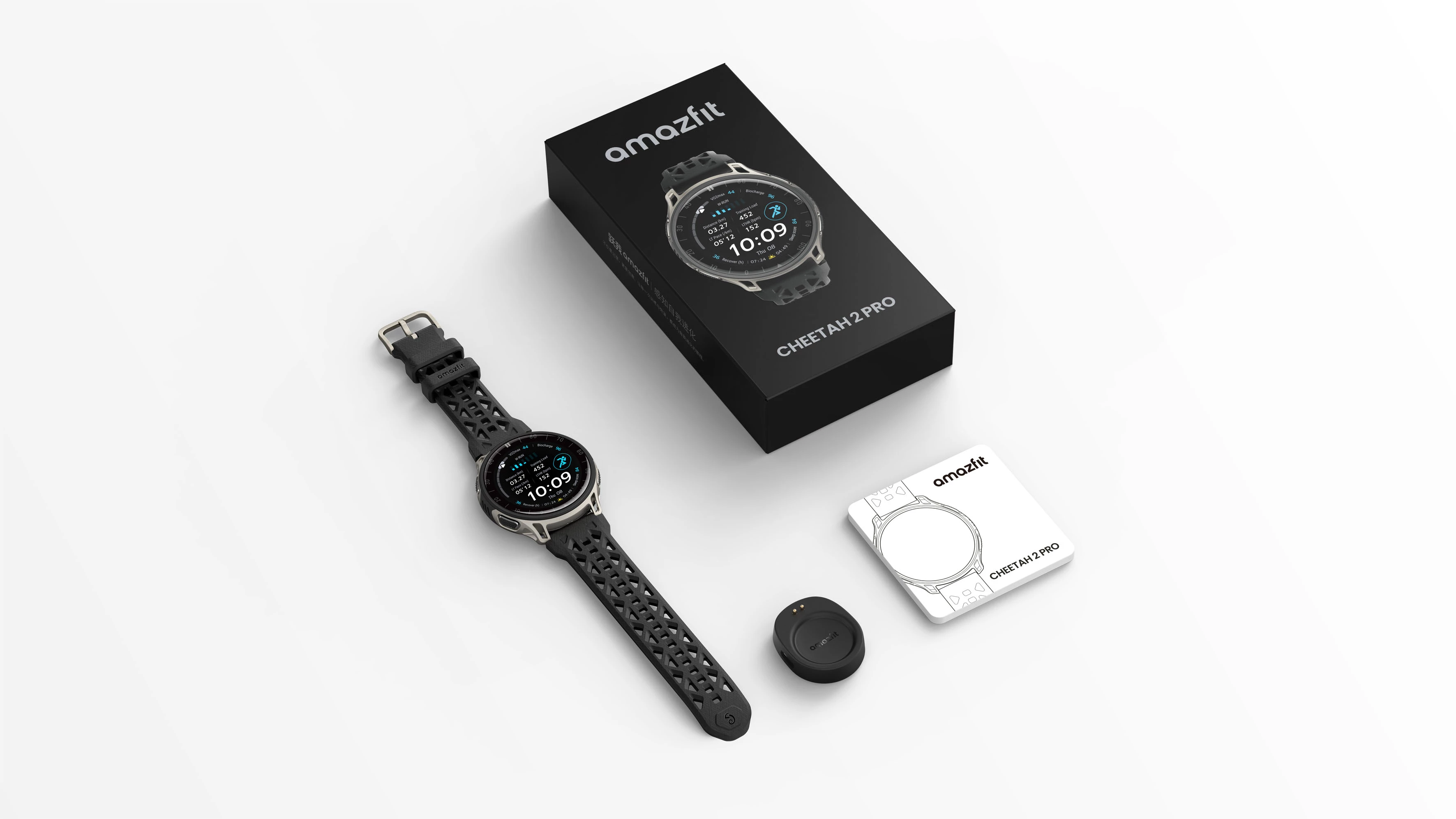 Die Amazfit Cheetah 2 Pro wird mit wireless Aufladestation geliefert. © Amazfit