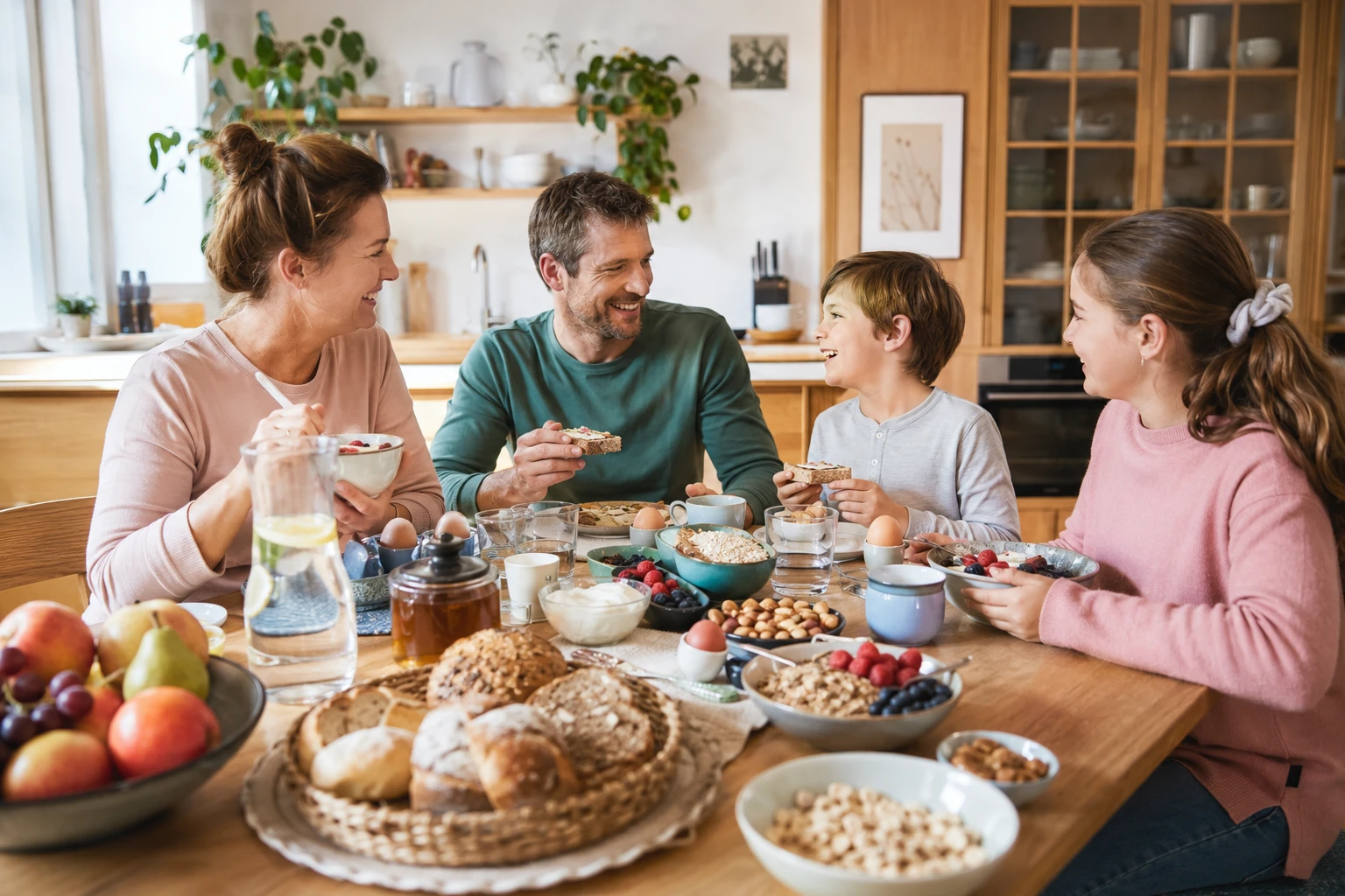 Gesundes Frühstück für die ganze Familie (Bild KI generiert).webp