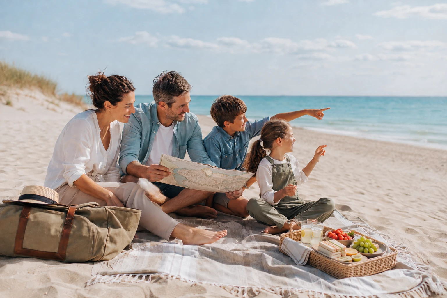 Picknick am Strand - Urlaubsplanung 2027 (Bild KI generiert).webp