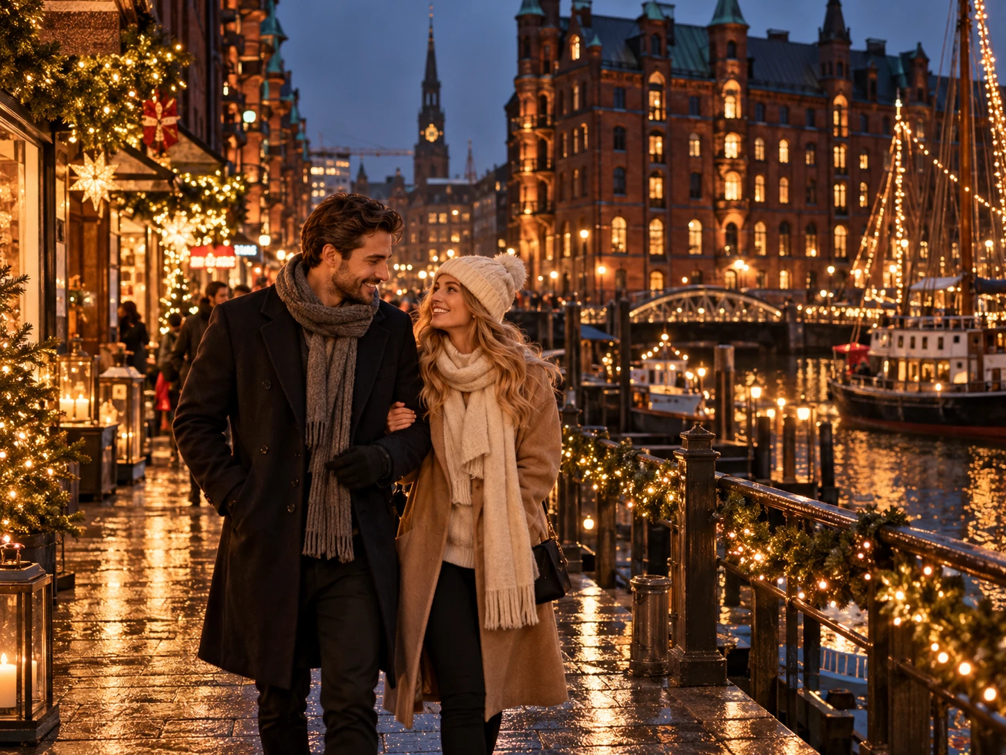 Romantischer Winterabend in Hamburg (Bild KI generiert).webp
