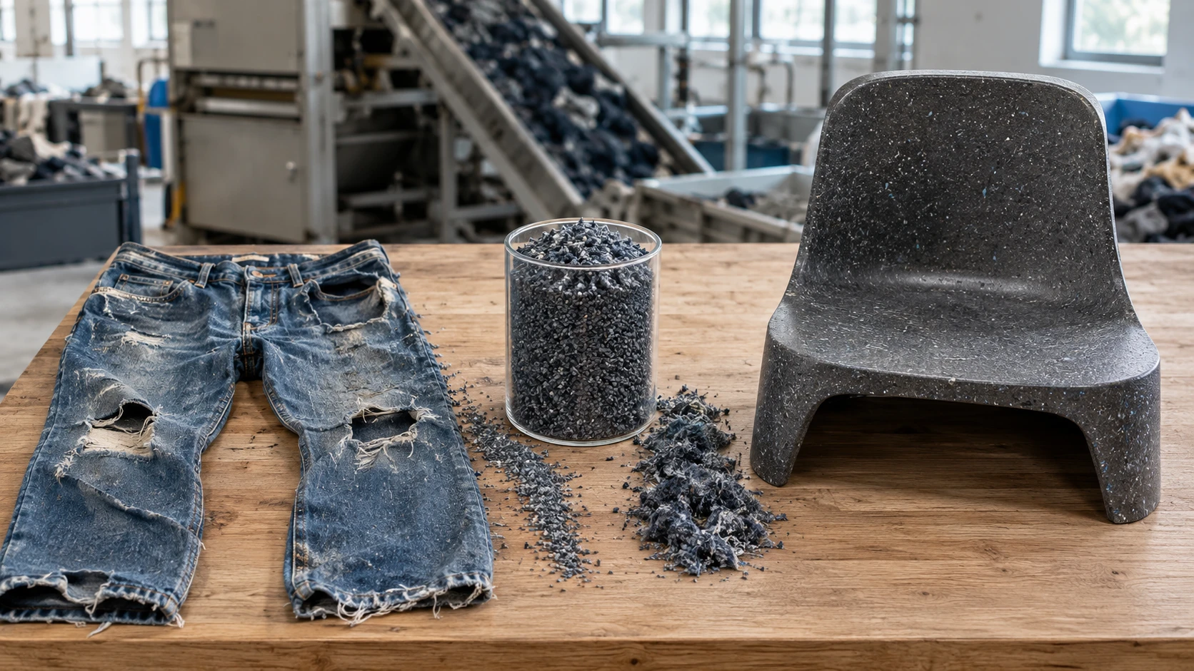 Altkleider-Recycling: Granulat aus alten Mischtextilien nutzen