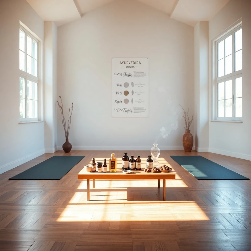 Ayurveda-Studio mit Dosha-Tafeln