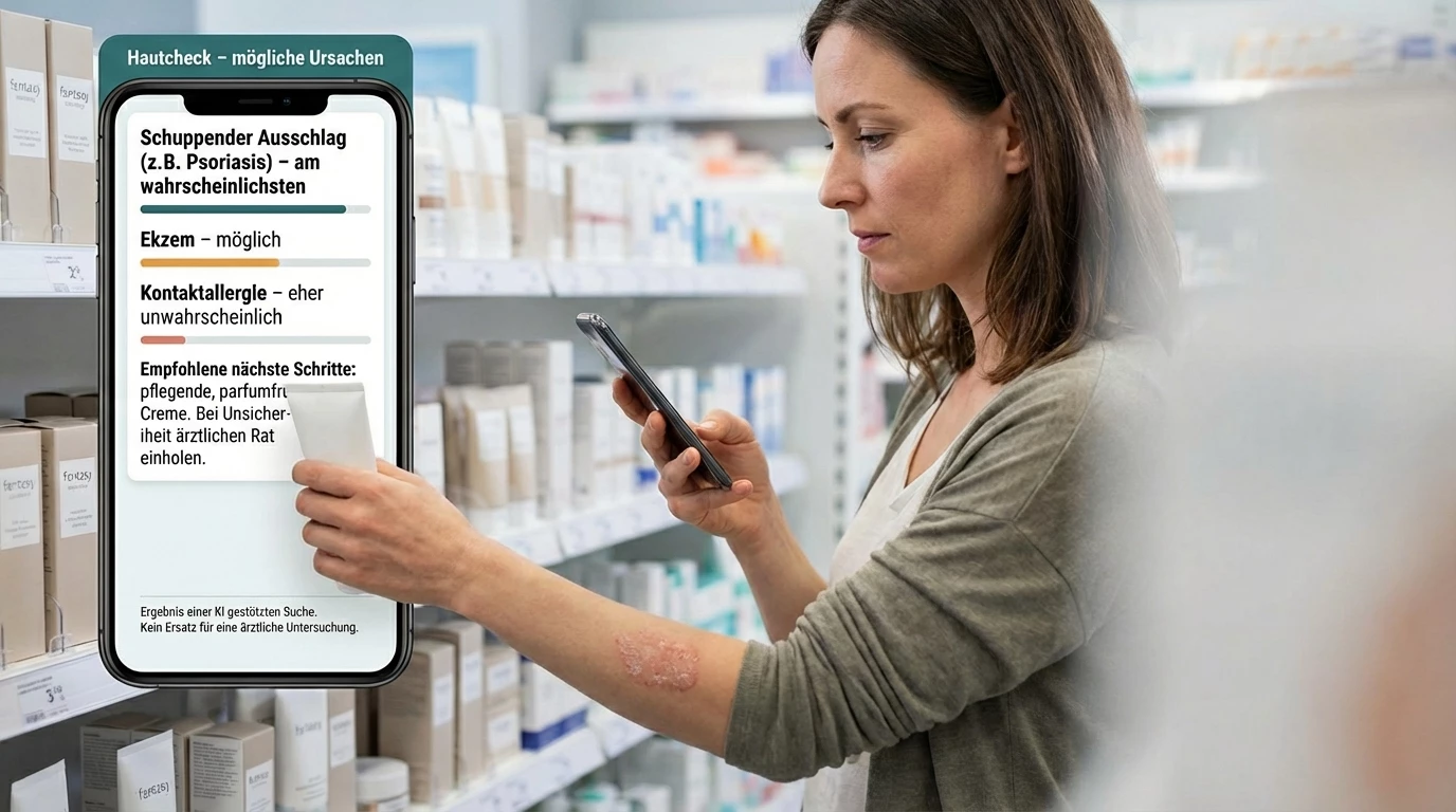 Autoderm liefert als KI-Haut-Datenbank in diversen Anwendungen eine Ersteinschätzung (C) Autoderm