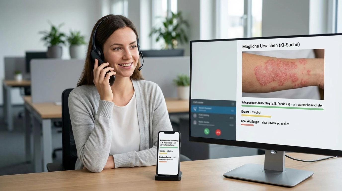 Auch &Auml;rzte und Pflegekr&auml;fte k&ouml;nnen die Anwendung erg&auml;nzend nutzen - je nach Integration in bestehende Anwendungen. &copy; KI-generiertes Bild