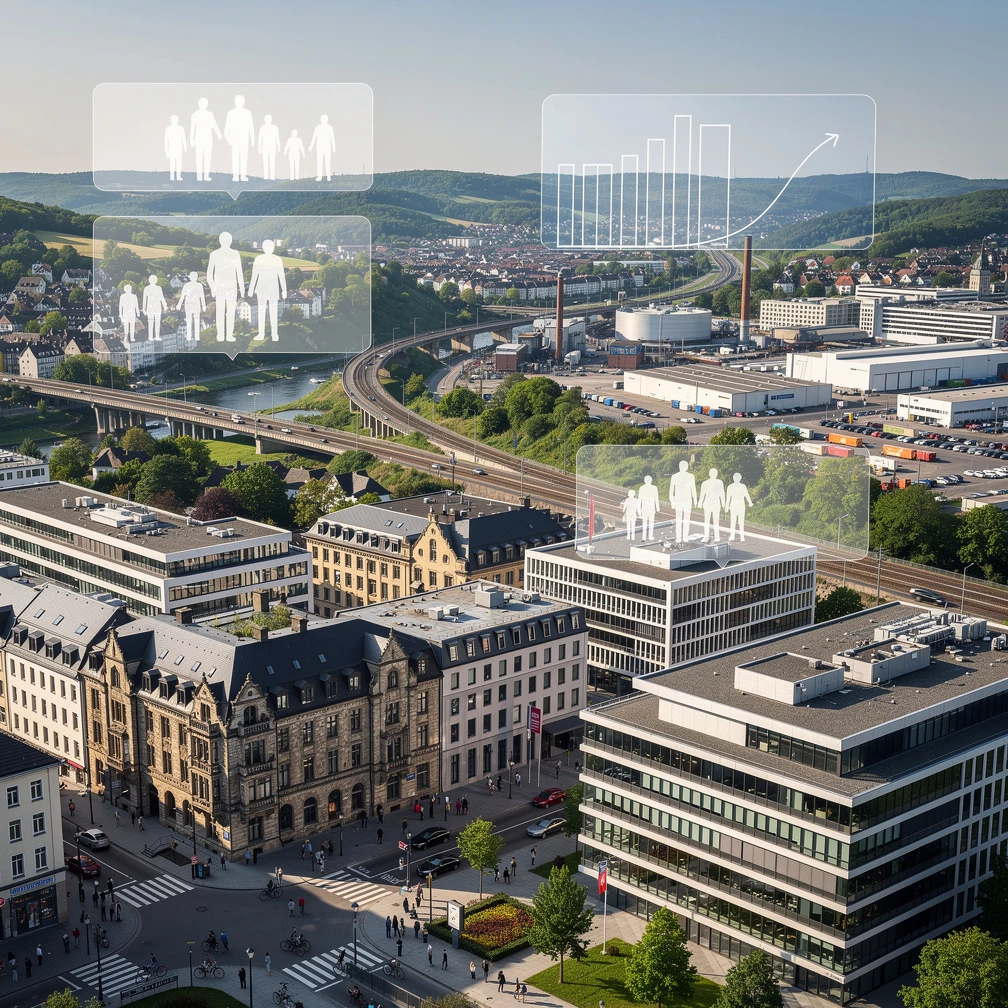 Demographische Entwicklung und Wirtschaft im Bergischen St&auml;dtedreieck