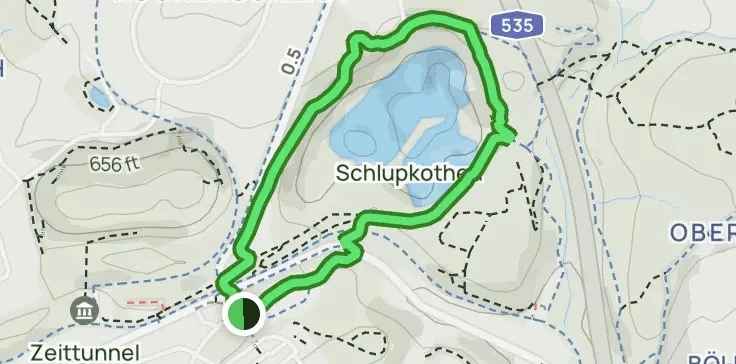 Entdeckerschleife Steinbruch Schlupkothen: Panorama, Natur, Geschichte