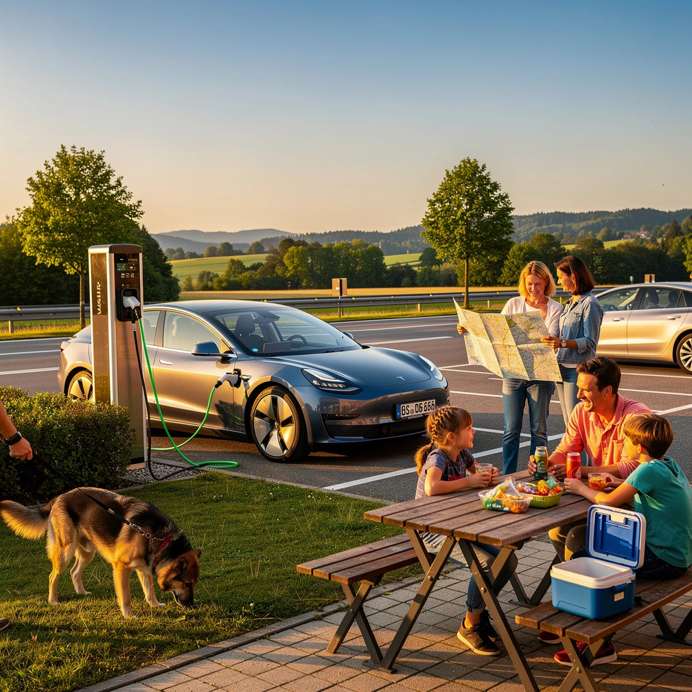 Von Düsseldorf nach München – E-Ladesäulen an der Autobahn: Wo kannst du entspannt und schnell laden?