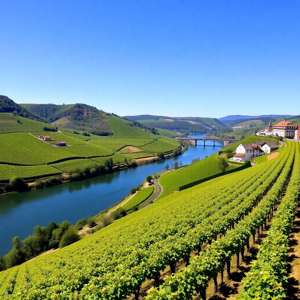Mosellandschaft mit Weinreben