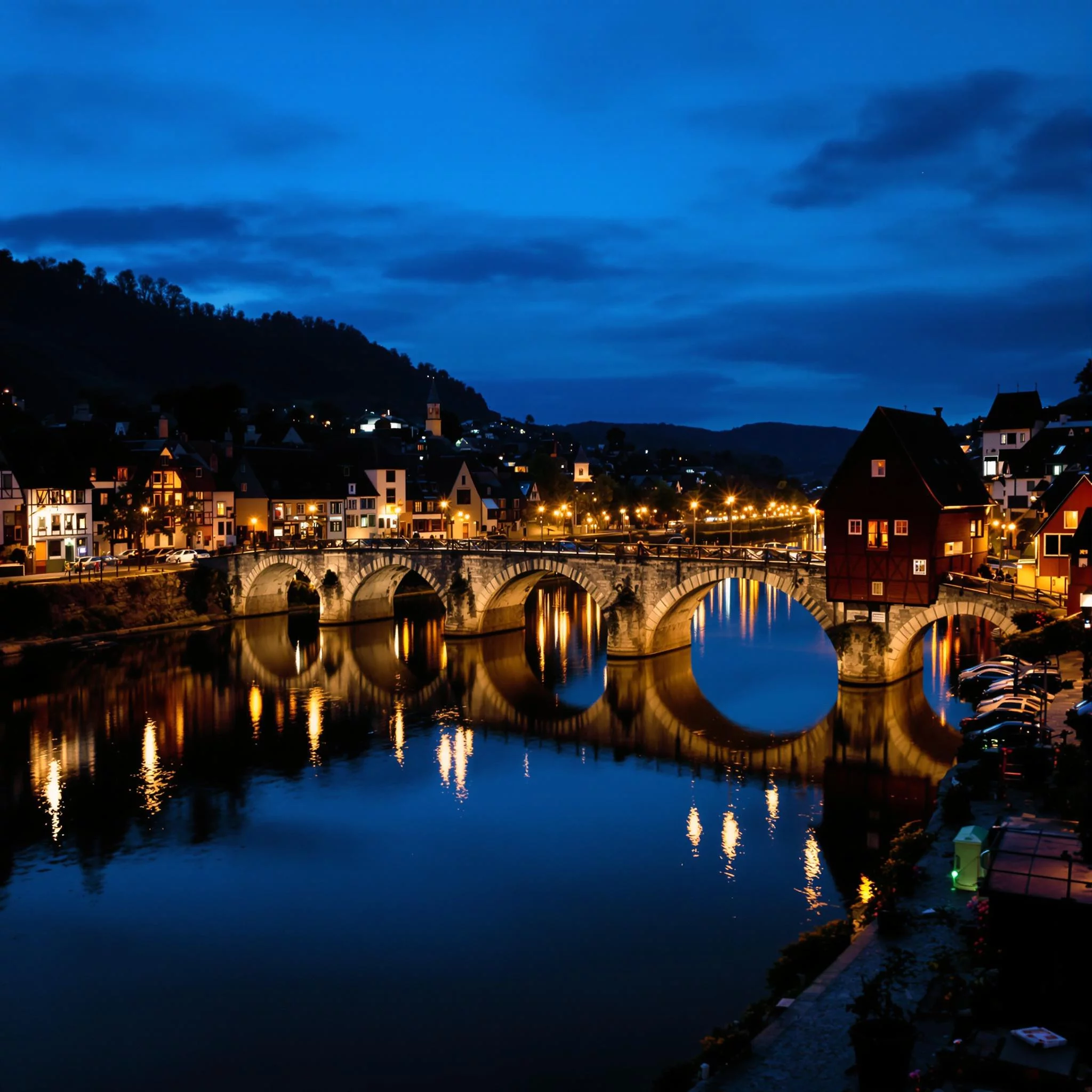 Romantischer Abendblick auf Traben-Trarbach