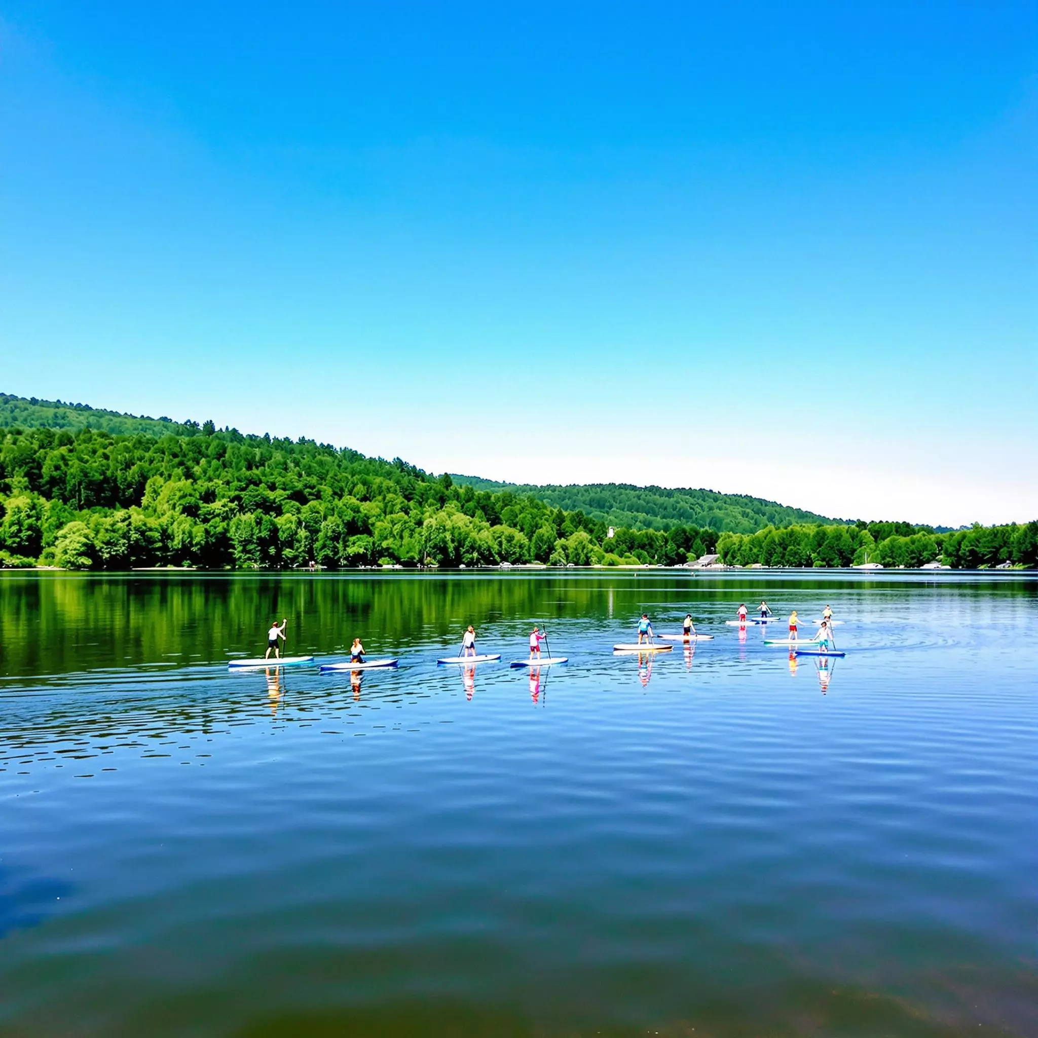 Stand-Up-Paddling auf dem Hohenwarte-Stausee