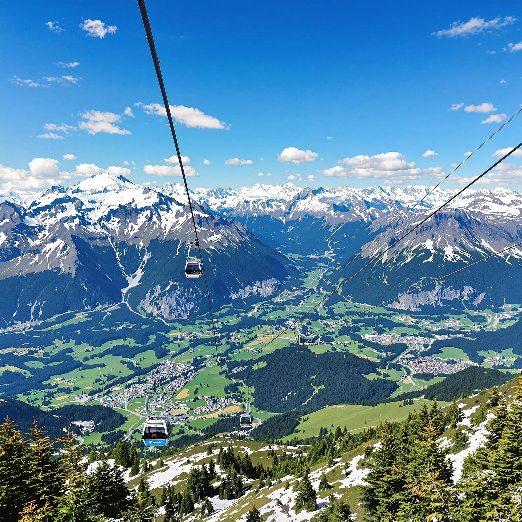 Eine malerische Erkundung der Alpenpanorama-Aussicht von der Pfänderbahn