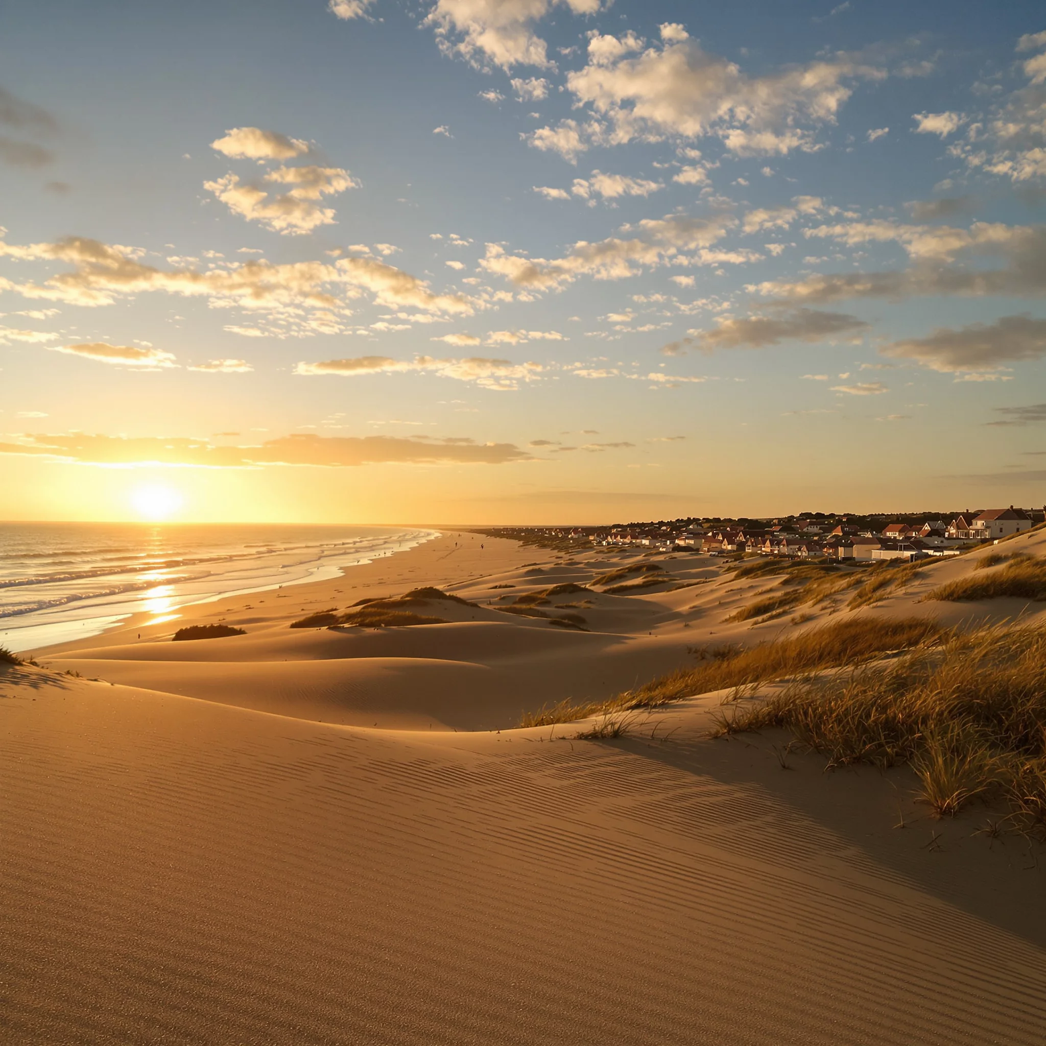 Friedliche Landschaft von Amrum bei Sonnenuntergang