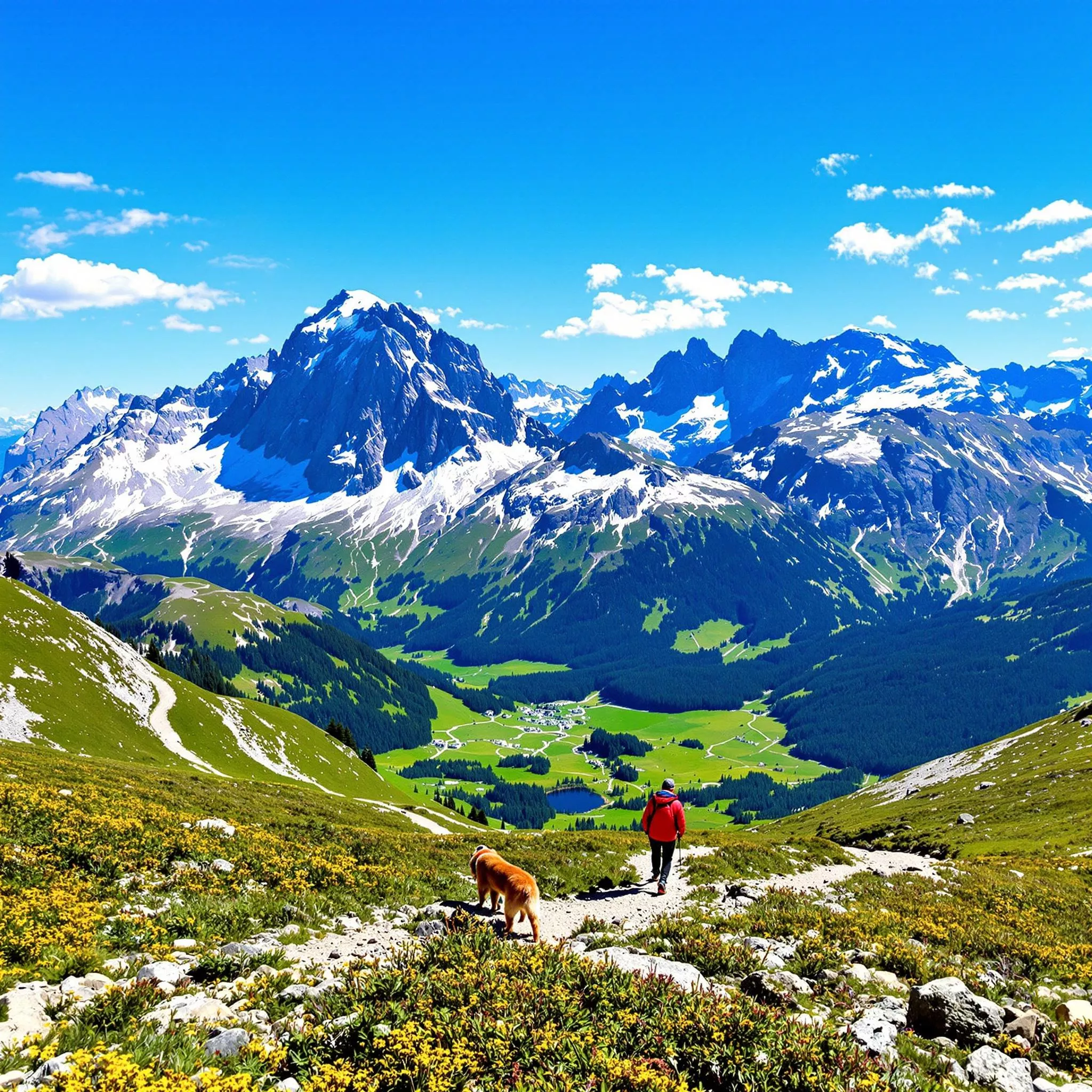 Mit dem Vierbeiner entlang versteckter Pfade in alpinen Gebieten erkunden
