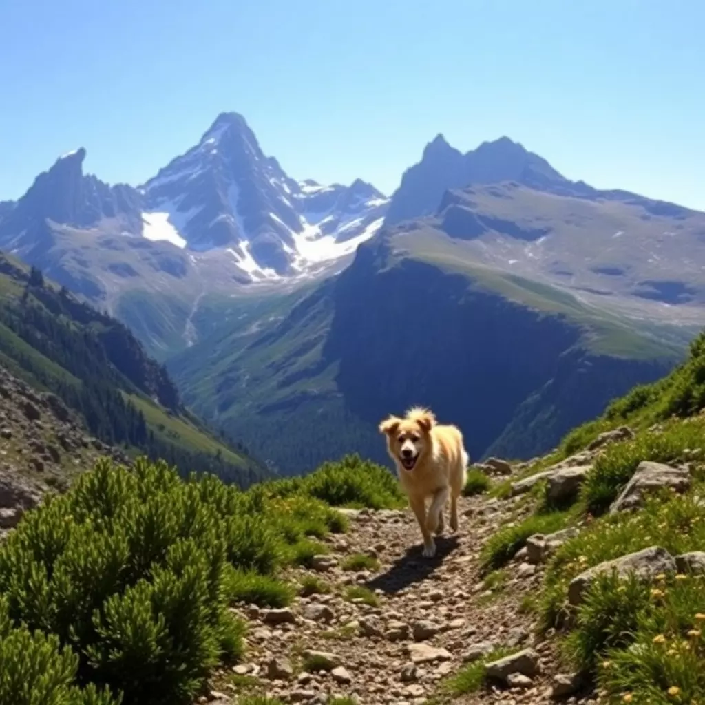 Hundewanderung in den Bergen