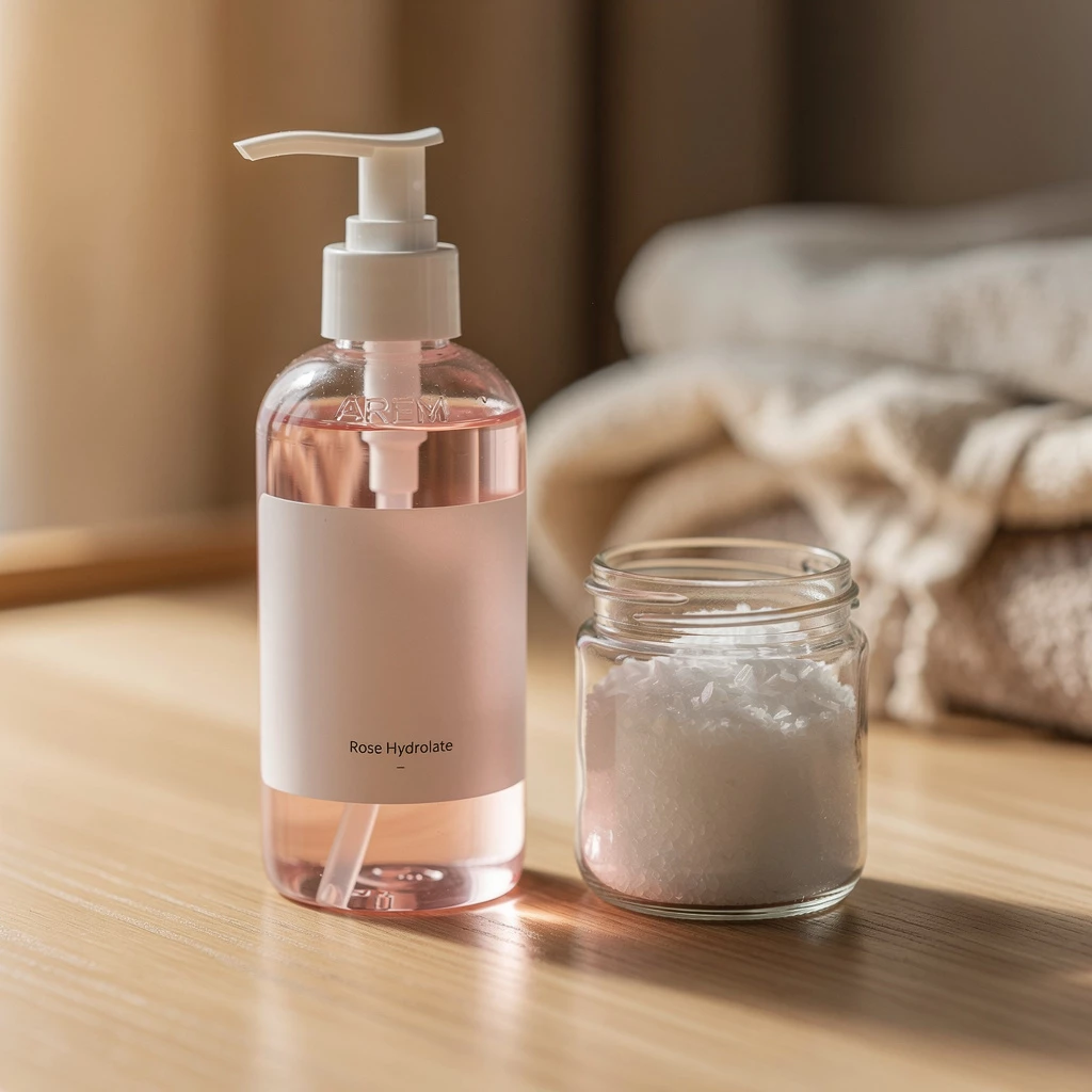 DIY-Abendrituale: Rosenhydrolat, Magnesiumflocken & warme Fußbäder