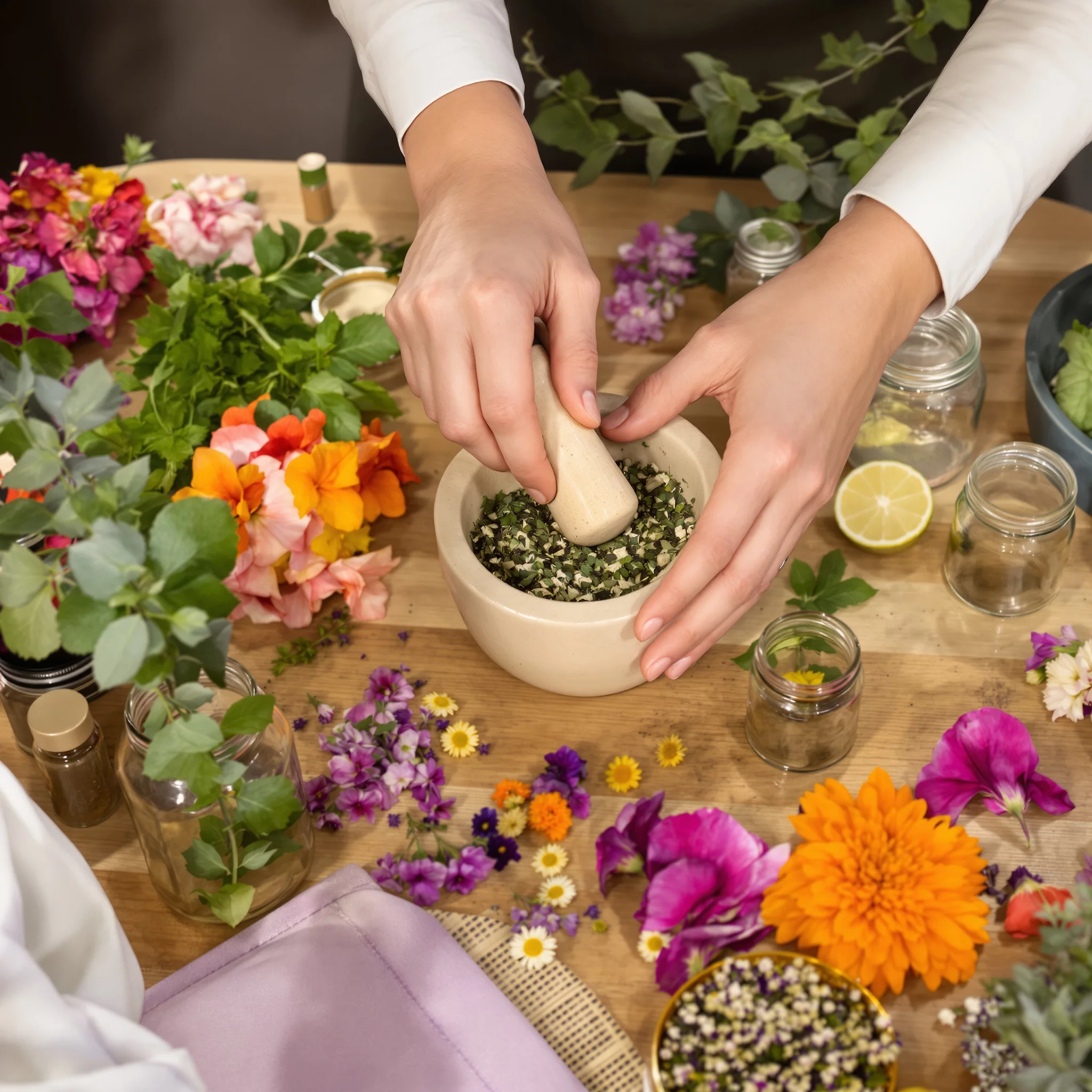 Kräuter & Blüten: Wie du deine eigene Wellnesslinie kreierst