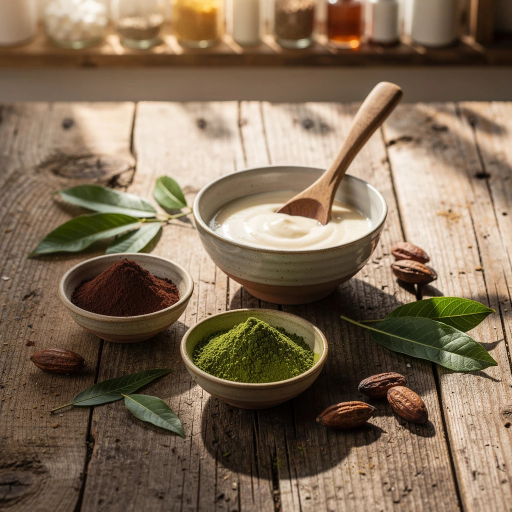 Wohlfühl-Masken mit Kakao & Matcha: Rezepte für entspannte Haut