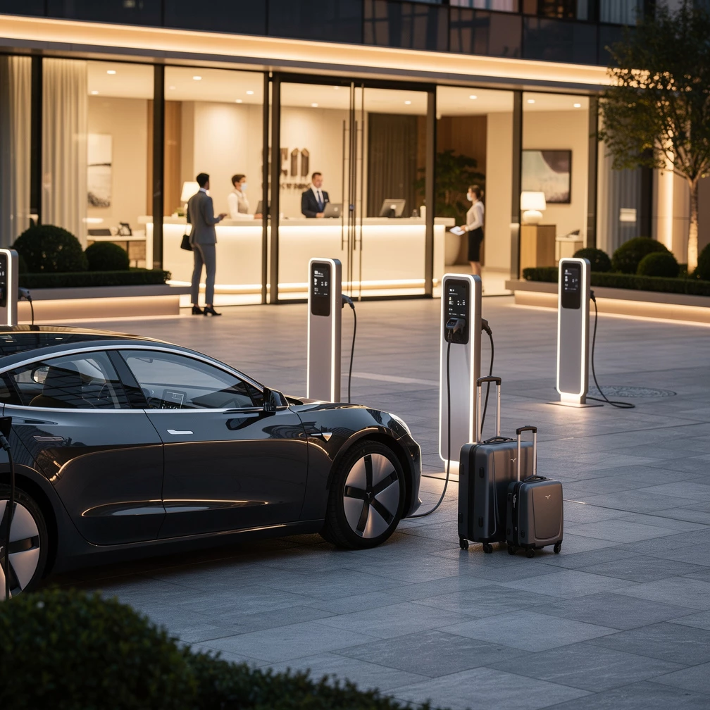Hotels und Ladestationen für den E-Auto-Urlaub clever planen