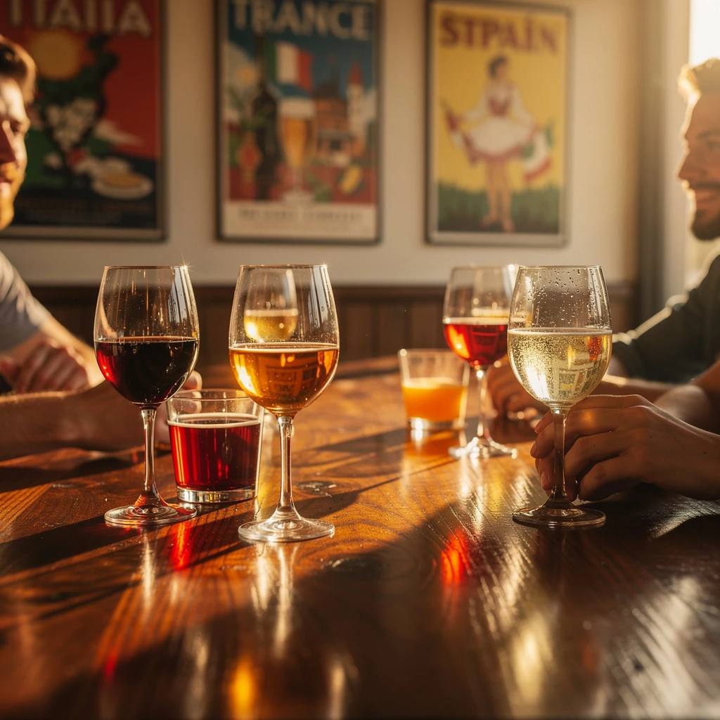 Aperitifkultur im goldenen Abendlicht