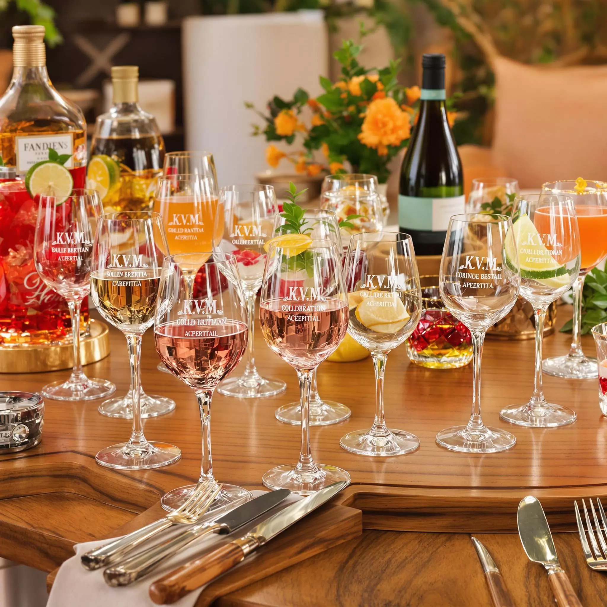Elegante Aperitif-Sets mit personalisierten Gläsern