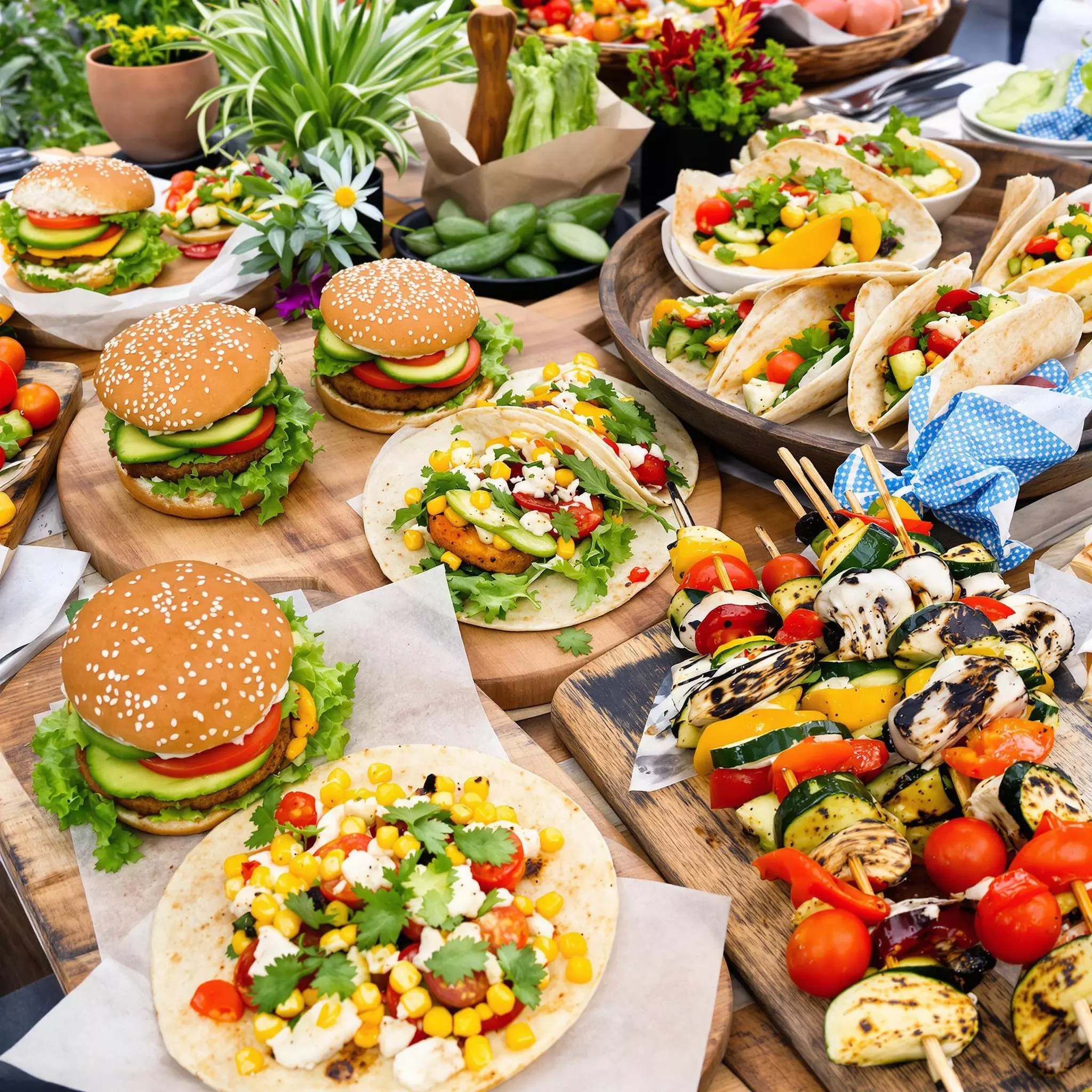 Vegetarische Street Food Optionen im Catering