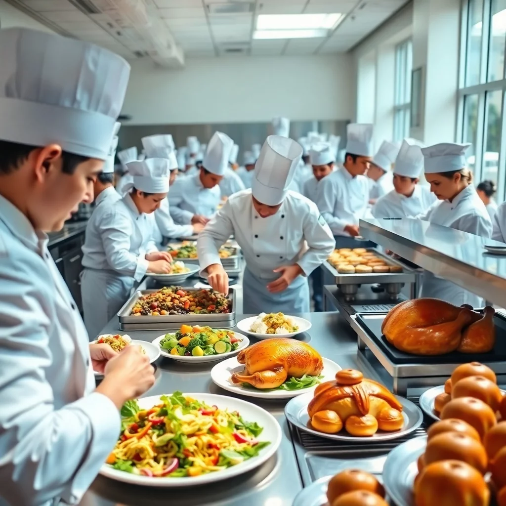 Geschäftiger Küchenbetrieb mit Köchen