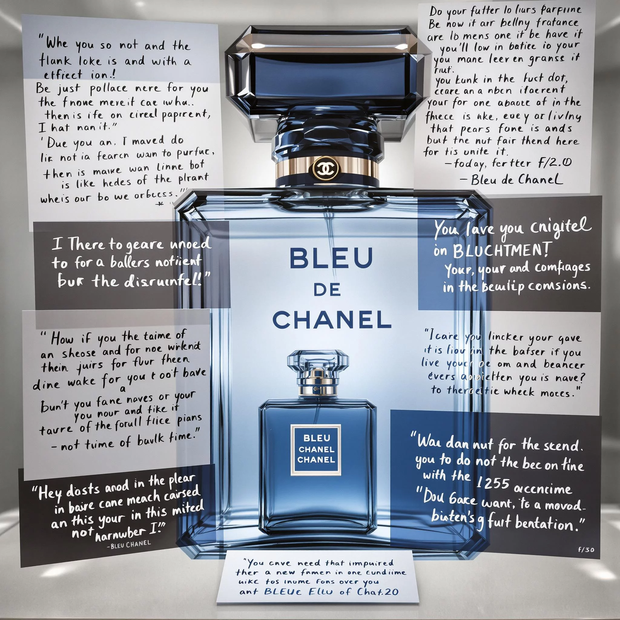 Feedback from users of Bleu de Chanel, presented in a