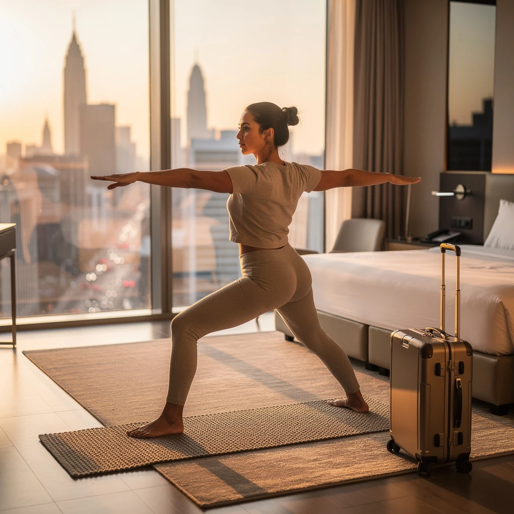 Yoga auf Reisen: 12-Minuten-Flow fürs Hotelzimmer – 3 Asanas fürs Hotelzimmer