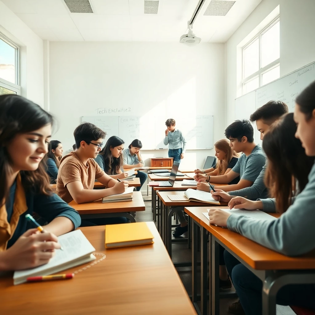 Jugendliche im Klassenzimmer am Lernen