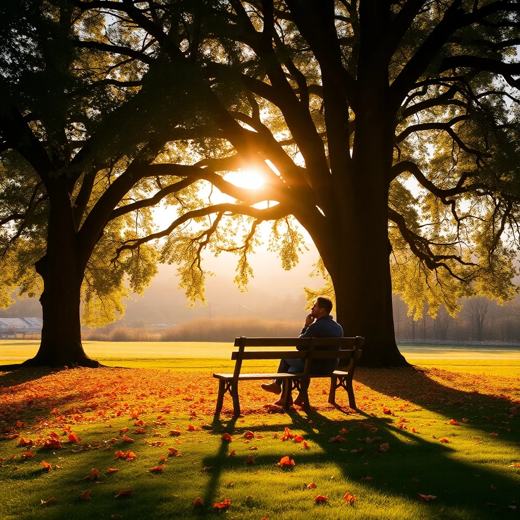 Nachdenklicher Moment im Herbstpark