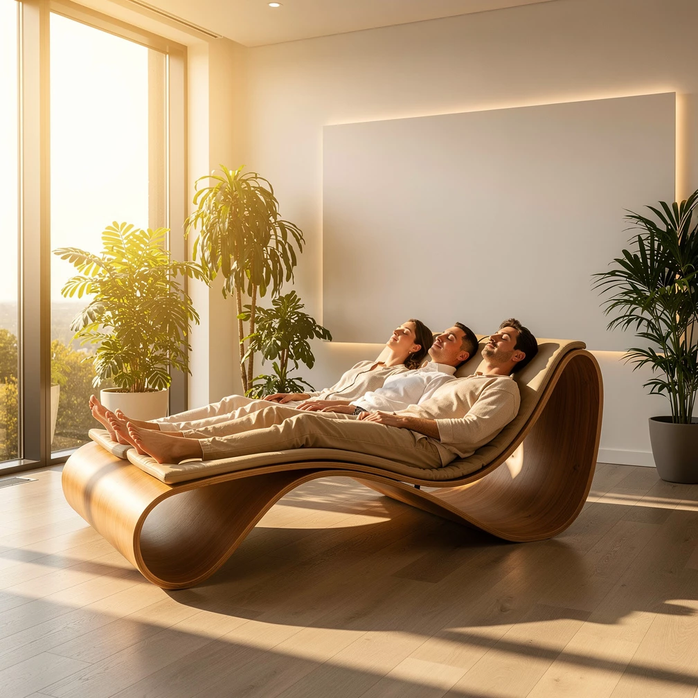 Relaxen mit den Frequenzen auf der Klangliege: Die Musiklounger Klangwoge erleben