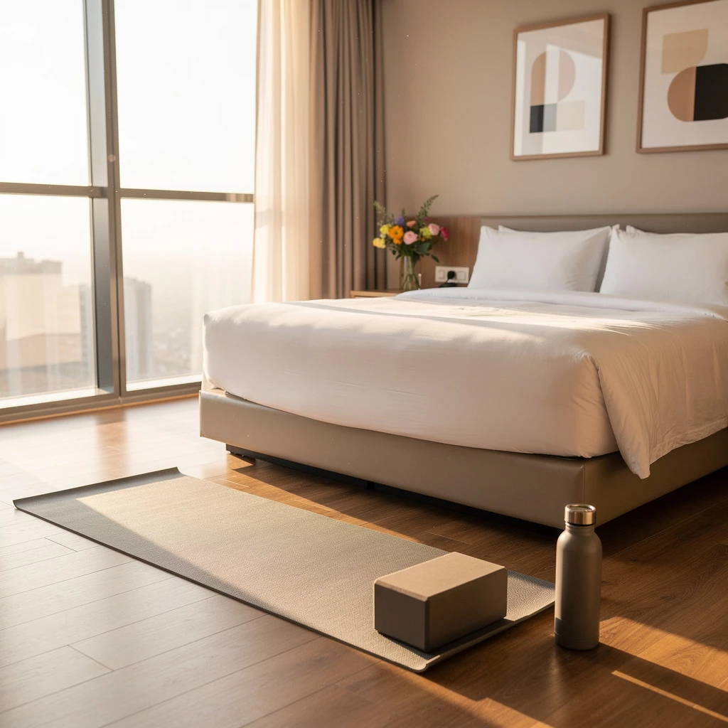 Yoga auf Reisen: 12-Minuten-Flow fürs Hotelzimmer – 3 Asanas für unterwegs