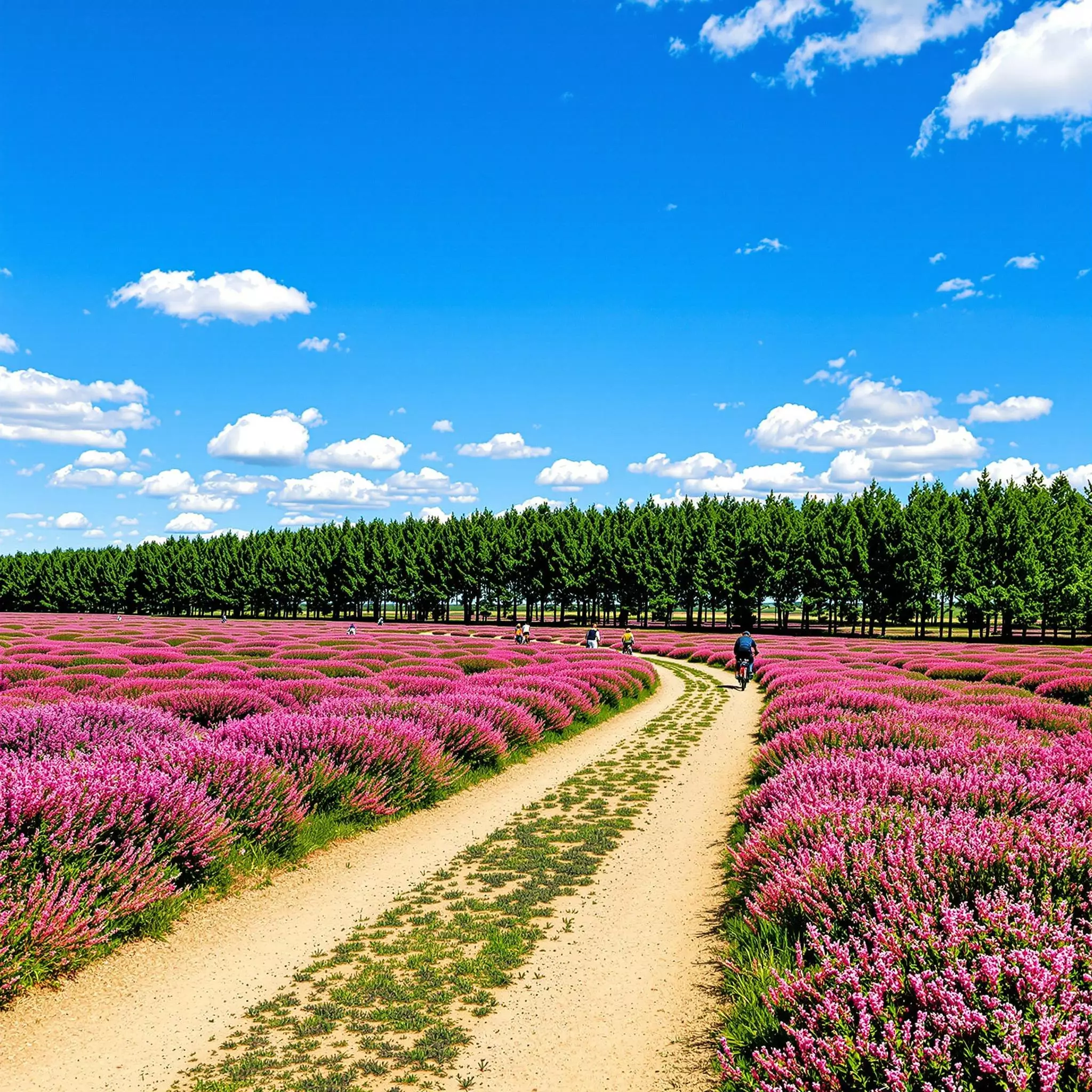 Radfahren durch die malerische Landschaft der Südheide