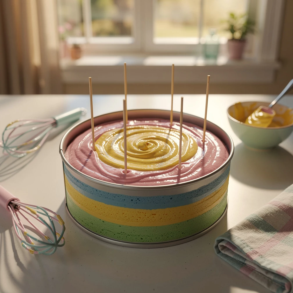 Rainbow-Poke-Cake mit Schokolade – Das Trendrezept in Farbe